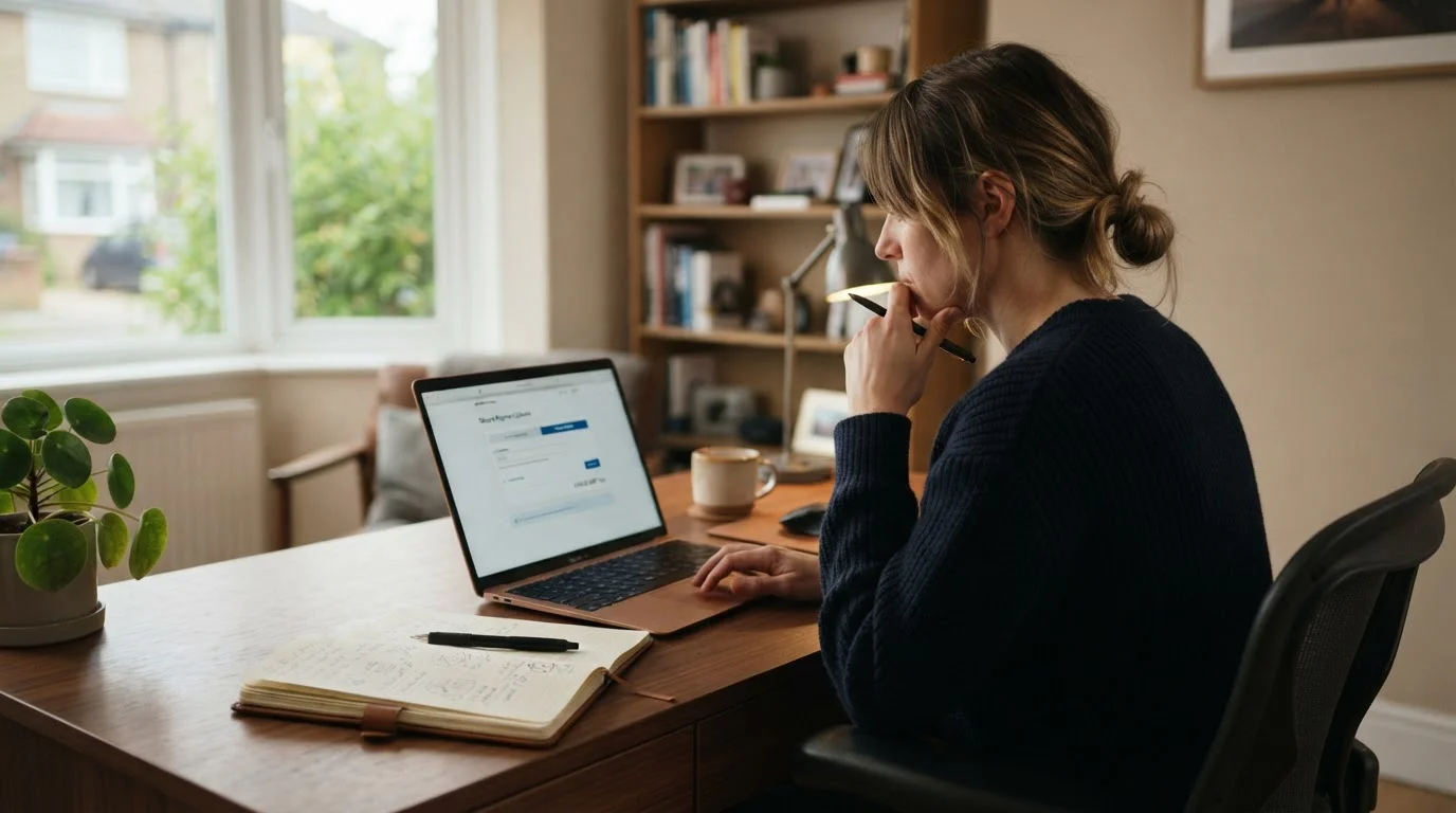 Person using laptop to compare casino deposit options and limits