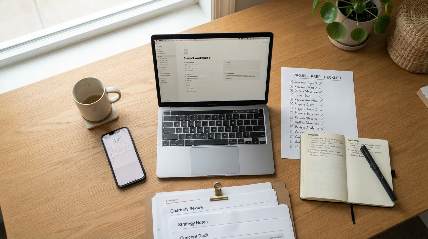 Clean desk setup with checklist showing verified account, e-wallet selected, and withdrawal request ready