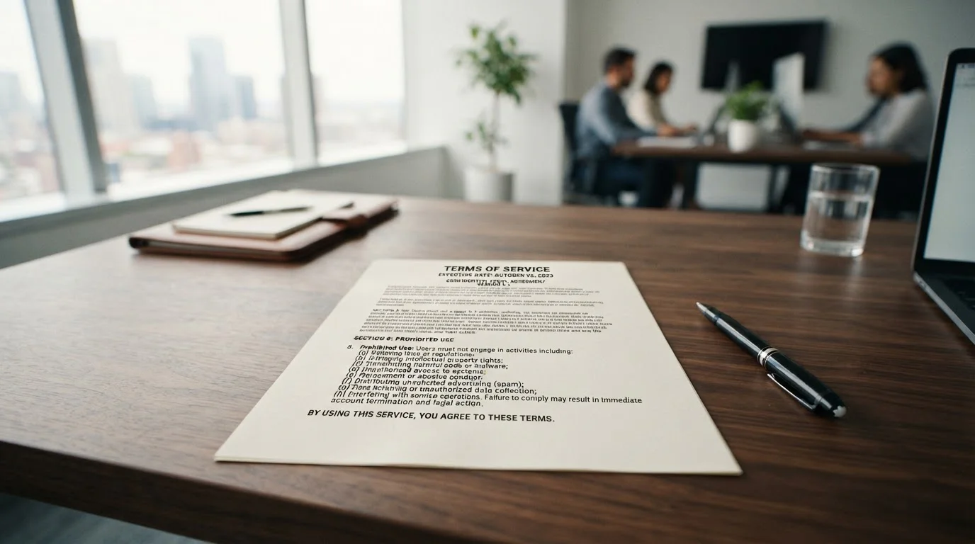 Klarna Terms of Service document with prohibited use section highlighted