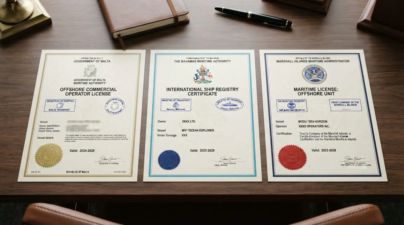 Offshore casino licensing documents from Curacao Malta and Anjouan jurisdictions