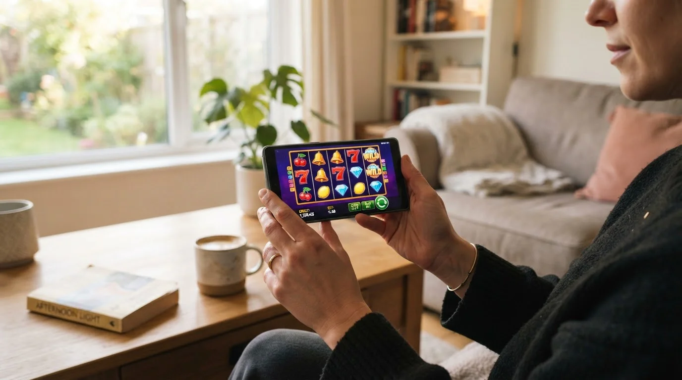 Low-stakes slot gameplay on mobile device