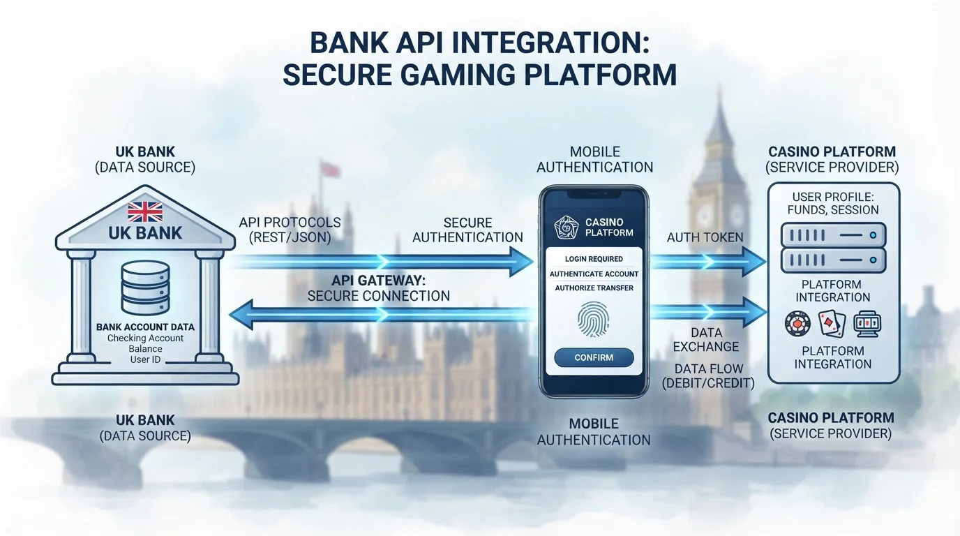 Open Banking payment process connecting UK bank to casino account