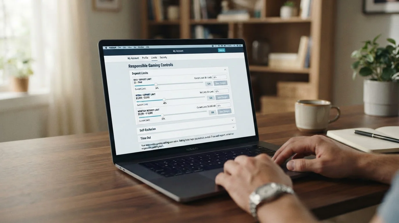 Deposit limit settings interface in casino account management