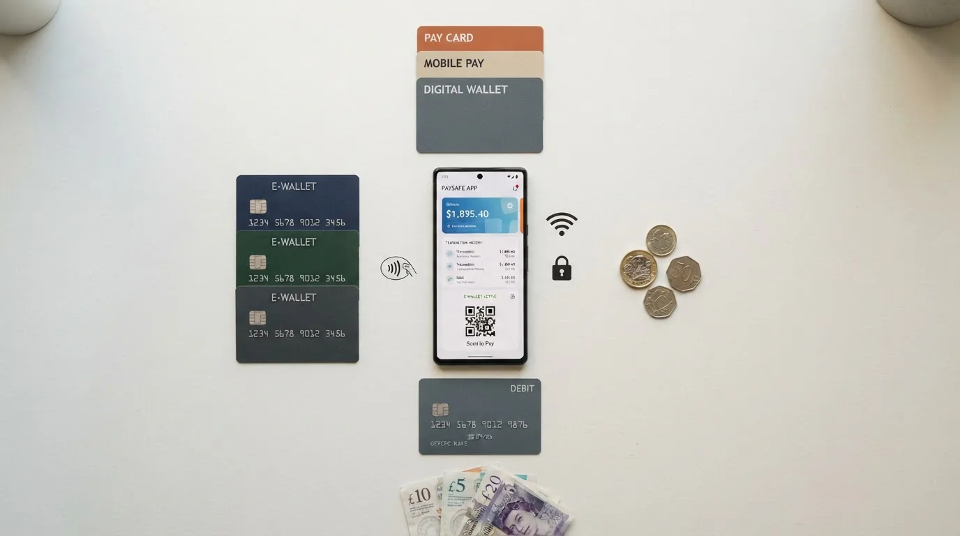 Various e-wallet and payment method icons including PayPal, Skrill, Trustly, and debit cards