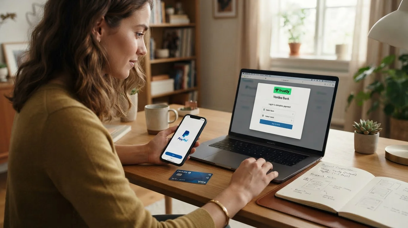 Payment method comparison showing e-wallets and bank transfer options