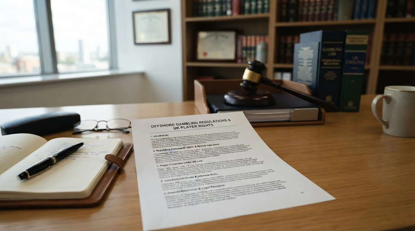 Legal document showing UK player rights when using offshore gambling sites