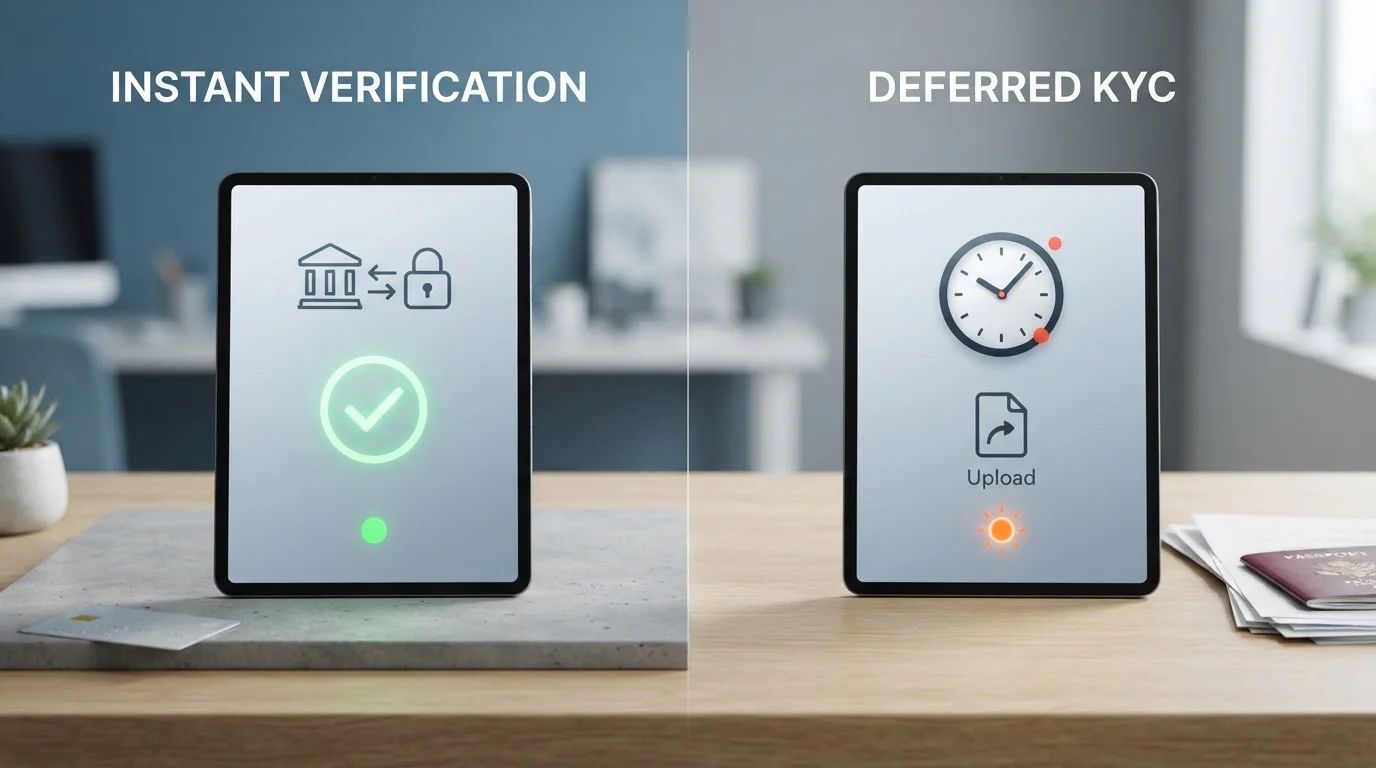 UKGC verification vs offshore deferred KYC comparison diagram
