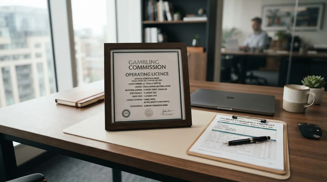 UK Gambling Commission licence document with payment method compliance checklist