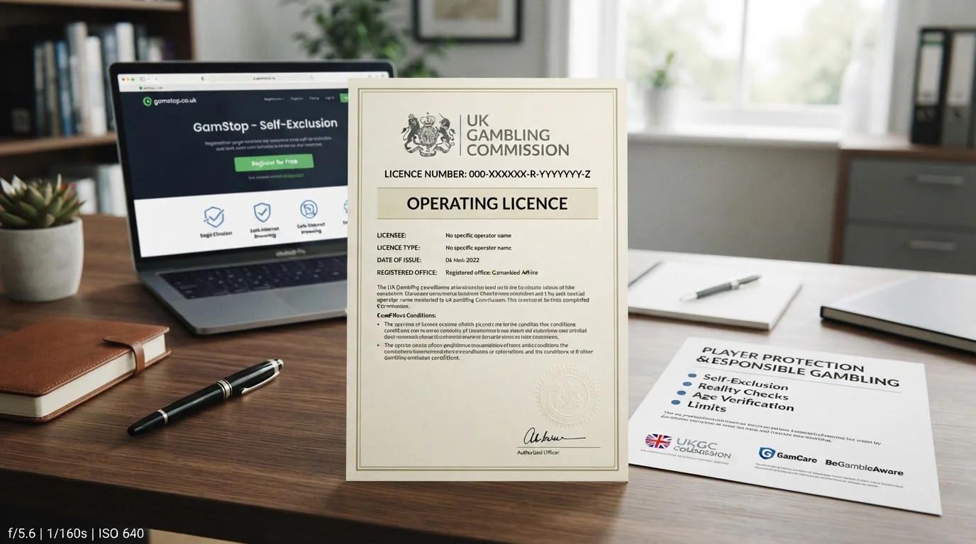UKGC license documentation and player protection standards display
