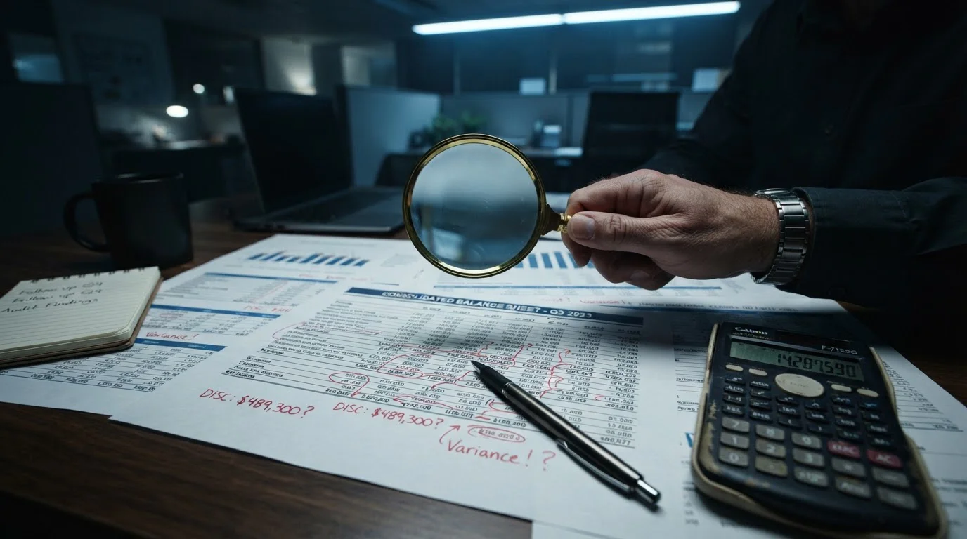 Corporate fraud investigation documents and financial records